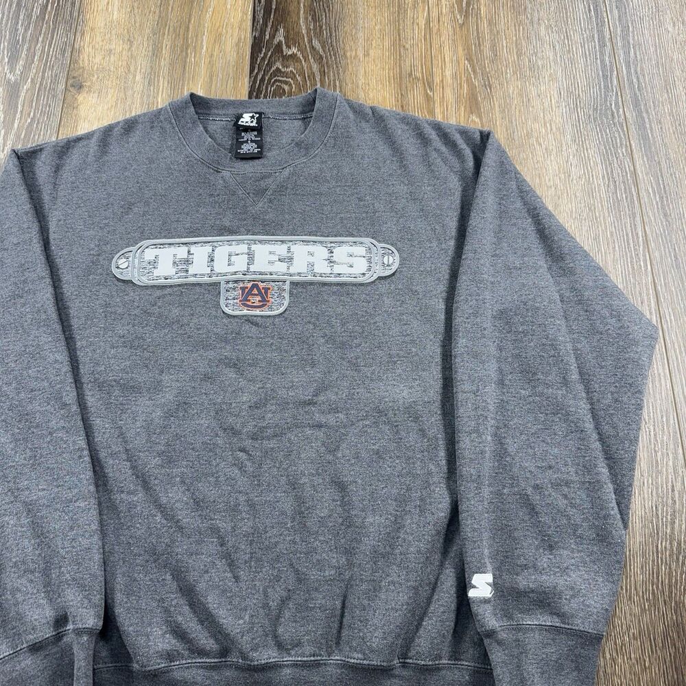 Vintage Auburn Tigers Sweatshirt Mens L Gray Student Team Y2K Crewneck Sweater